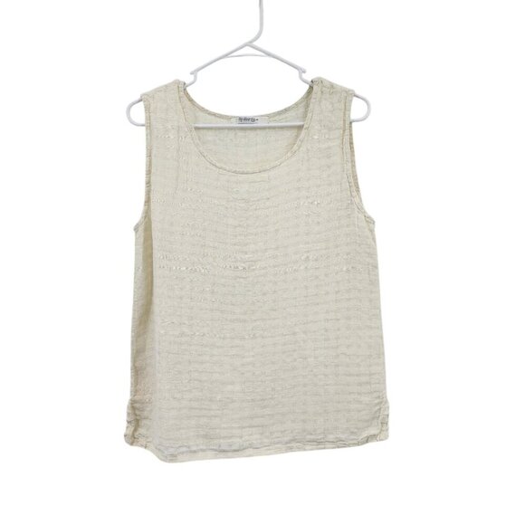 Aly Wear Women's 100% Linen Gauze Sleeveless Boxy Top - M - Picture 1 of 6